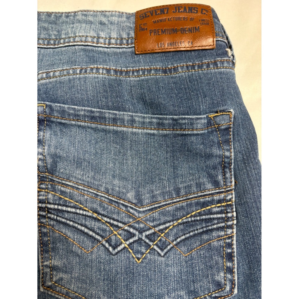 Seven7 Straight Fit Jeans Mens 38x32 Blue Excellent Stretch Denim Pants - Picture 11 of 14